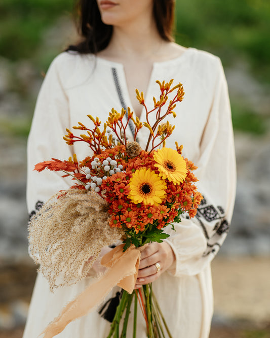 buchet mireasa cu flori de toamna