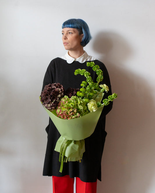 Buchet cu Hortensii și Moluccella