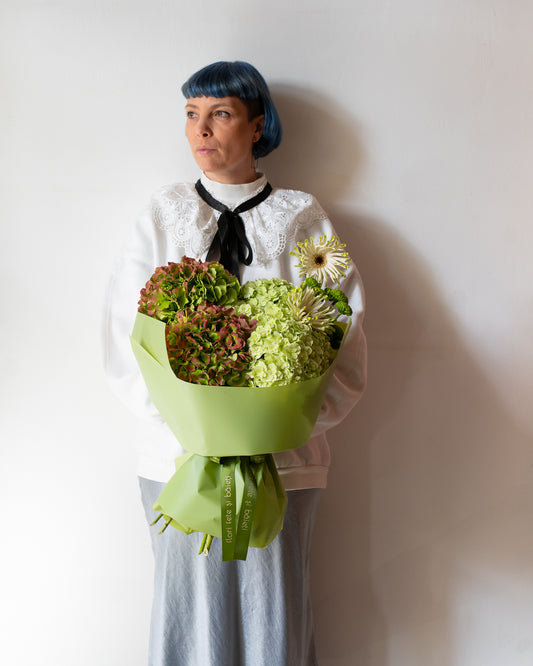 Buchet verde cu Hortensii