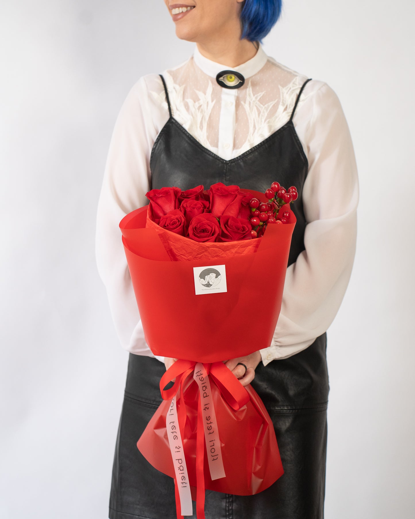 Buchet "La suc" cu 9 Trandafiri roșii