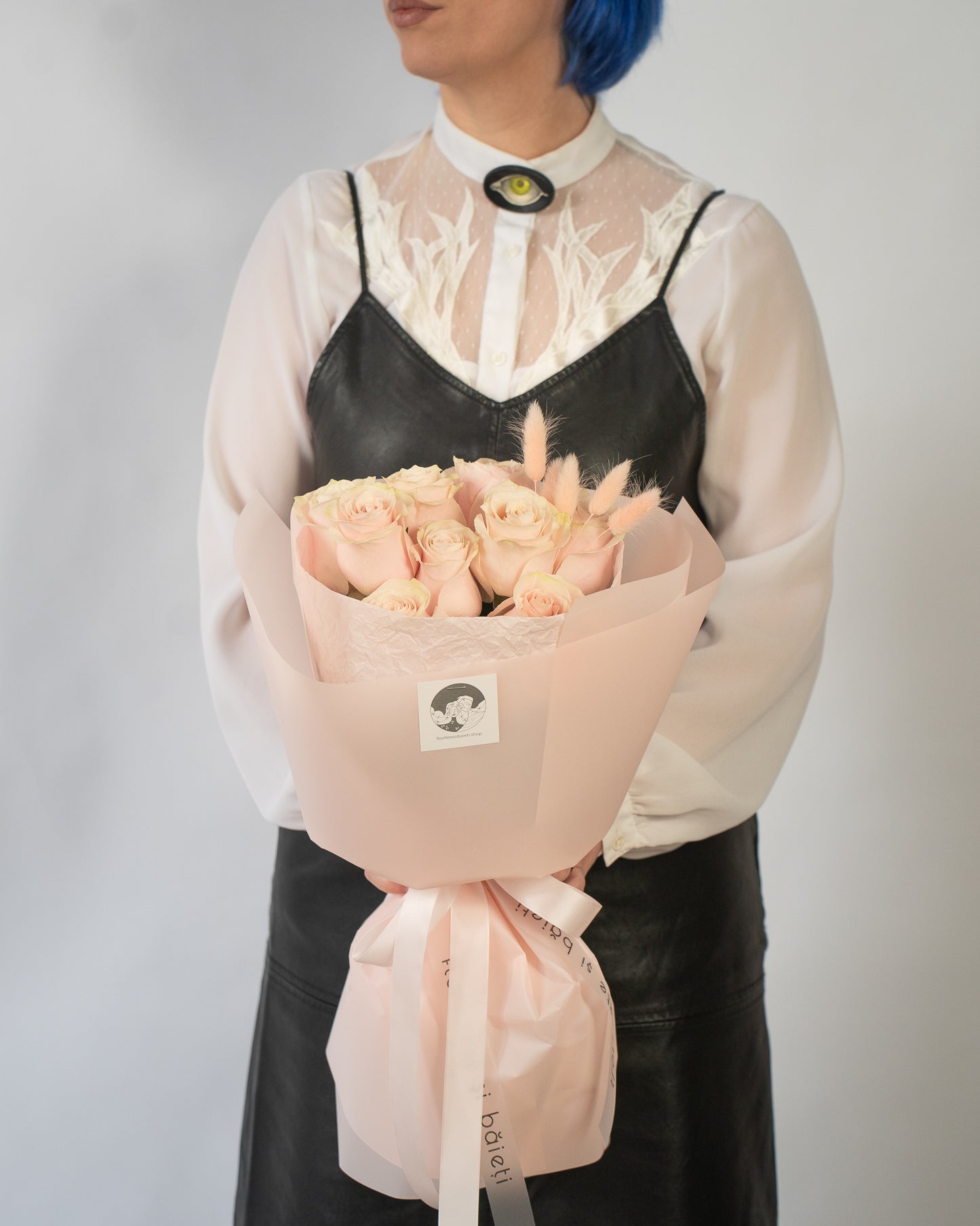 Buchet "La suc" cu 9 Trandafiri roz